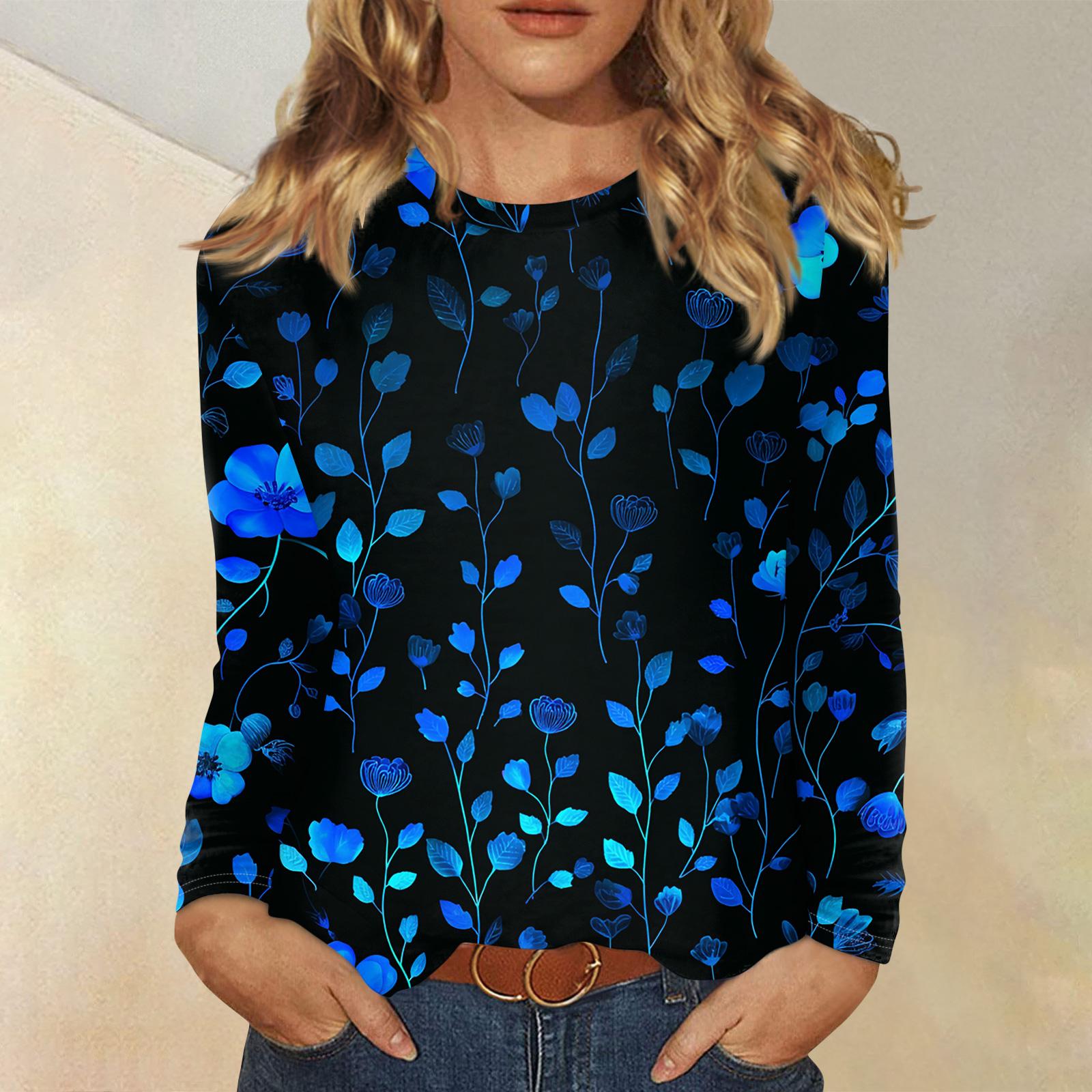 

Женский модный пуловер с цветочным принтом и длинными рукавами S