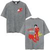 Anime Akira Vintage Washed T Shirts 90s Japanese Manga Shotaro Kaneda Tshirt Men Women Clothing Oversized Tshirts Streetwear
