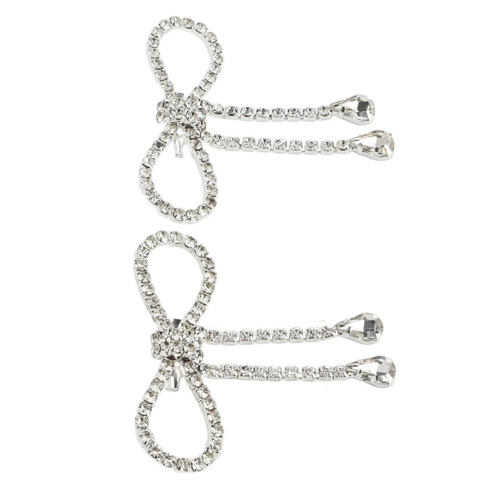 2pcs Rhinestone Design Rhinestone Bow Brooch Tassel Design Tassel Brooch Pin Celebrations