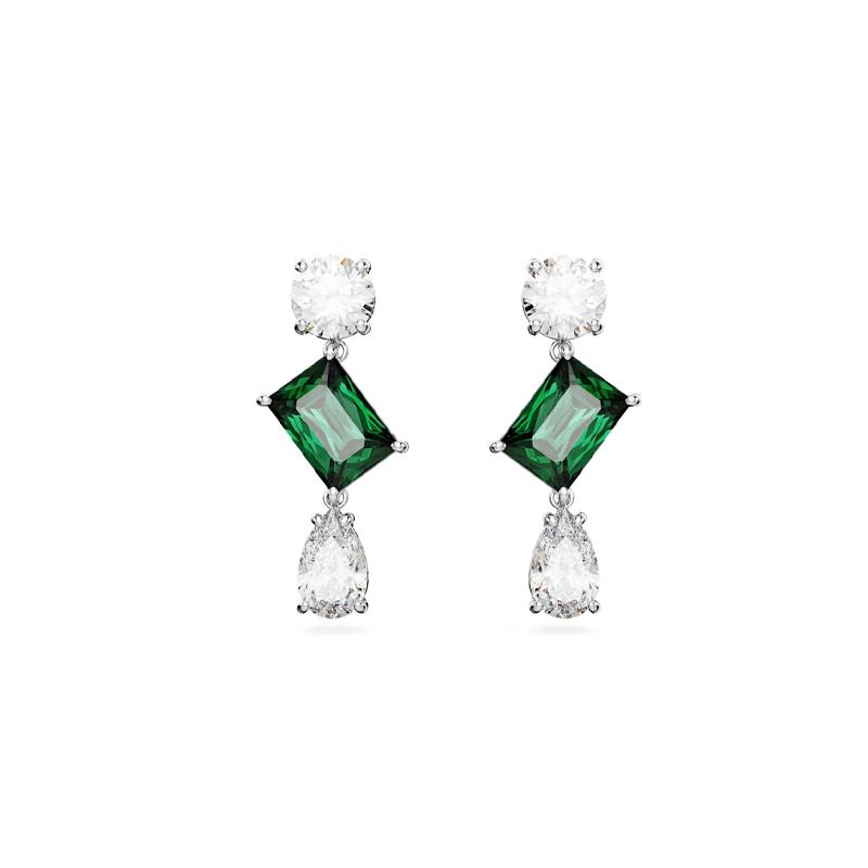 Swarovski Mesmera rhodium-plated zirconia earrings women s green 5665878