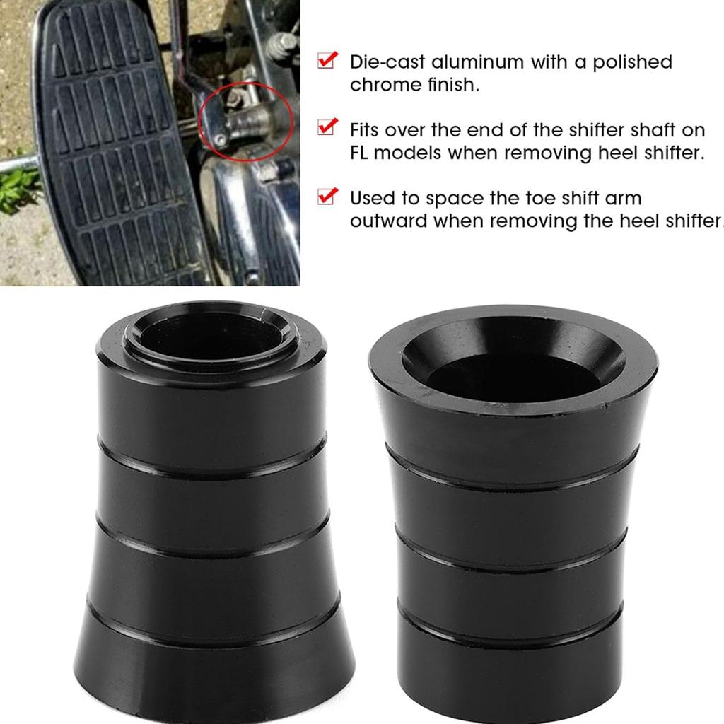 Heel Shifter Eliminator Aluminum Heel Shift Level Eliminator Cover Motorcycle Foot Control Motorcycle Accessory Fit for CVO (Black)