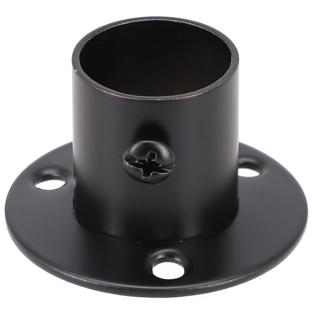 Wardrobe Rail Supports 2pc Anti-rust Black Bracket