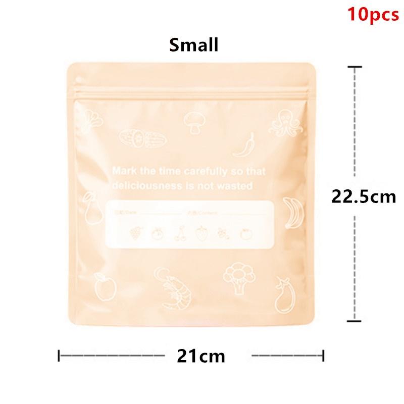 

10 Pcs Aluminum Foil Storage Bags Freezer Sealed Organizers Food Packaging Reusable Pantry Odor-Proof Bag Kitchen Essential Small жовтий