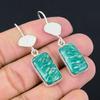Sterling Silver Amazonite Gemstone Handmade Artisan Drop Dangle Wedding Earrings