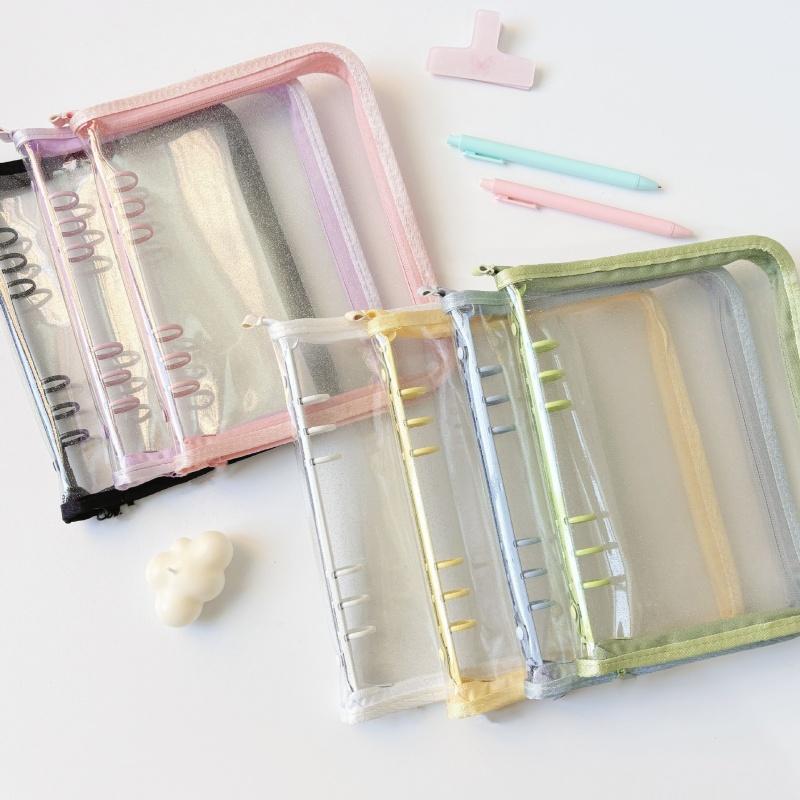 A5 Cute Ins Sparkling Blingbling Binder Pocards Transparent Zipper Po Album Card Holder Book Girl Hand Account Book Cover