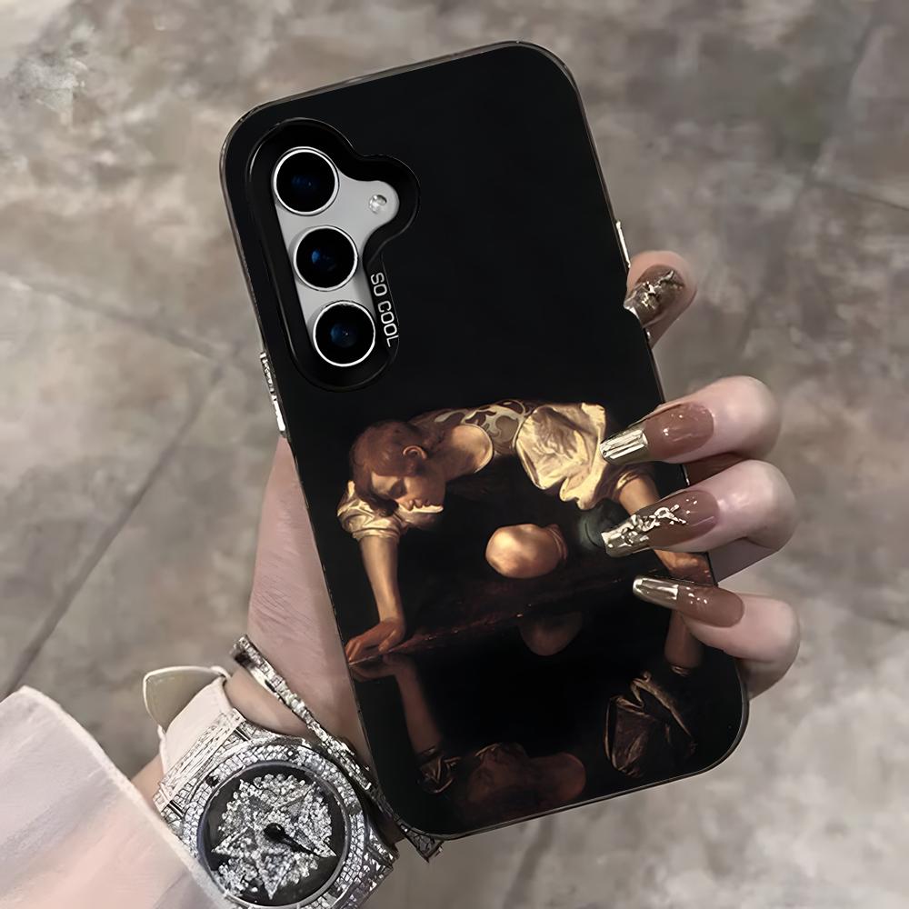 Caravaggio Paintings Phone Case For Samsung S25 Ultra S23 S22 S21 S20 Ultra Plus S24 Fe A54 A55 Color Silver Cover
