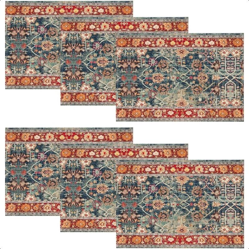 

Artoid Mode Boho Bohemia Style Placemats 12x18 Inch Country Rustic Fall Table Mats for Party Kitchen Dining Decoration 4 PCS 12x18inch