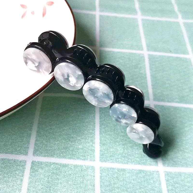 

Простая заколка-банан с мраморным узором, элегантная женская заколка для волос с леопардовым принтом из ацетата, повседневная большая заколка для волос в черепаховом стиле