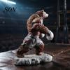 White Bear Sculpture Resin Boxing Figurine, Muscle Statue for Desk Decor, Brown Office and Home