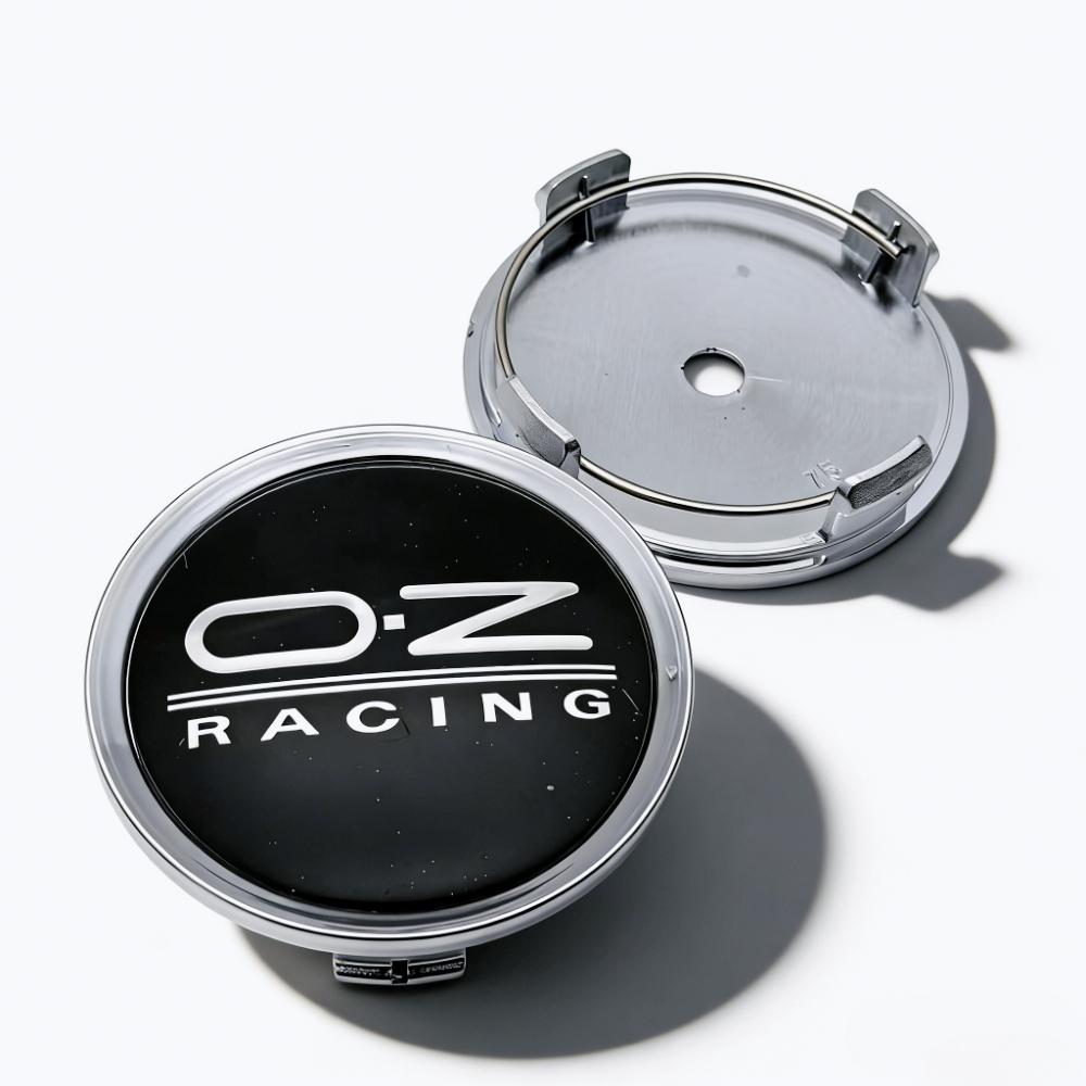 4 Stück Schwarz Silber OZ O.Z Racing Logo Emblem Auto Radnabenkappen 75MM 70MM Räder Nabenkappe Felge Nabenkappe Staubschutz Auto Zubehör
