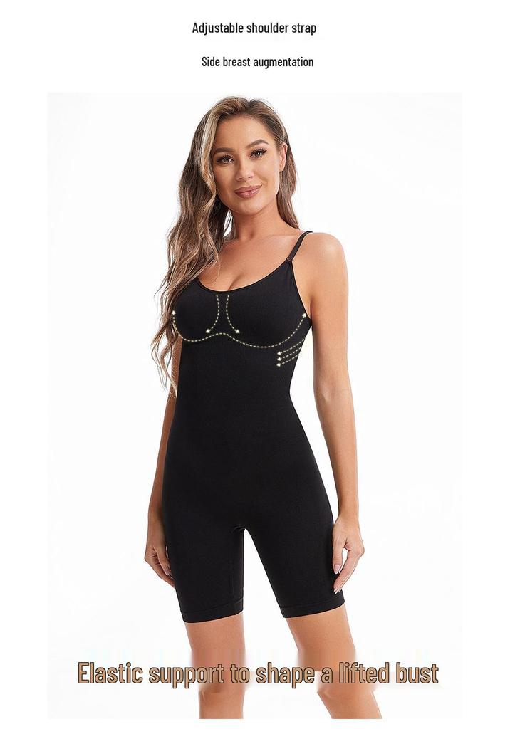 Plus Size Adjustable Waist Trainer Bodysuit with Open Crotch Leggings