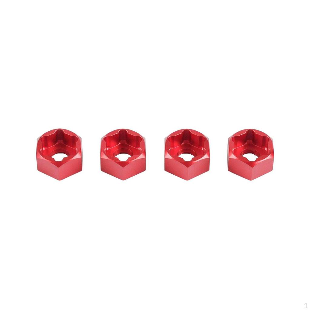 4 Pieces 5mm To 7mm Hex Adapters Anodized Finish Wheel Hexagonal Drive Hub Red