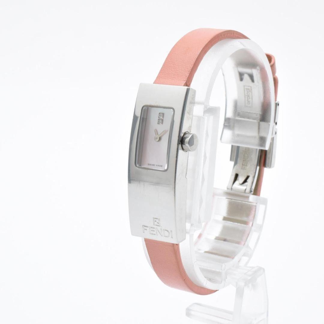 Used Working FENDI Women s Watch Pink Belt Square