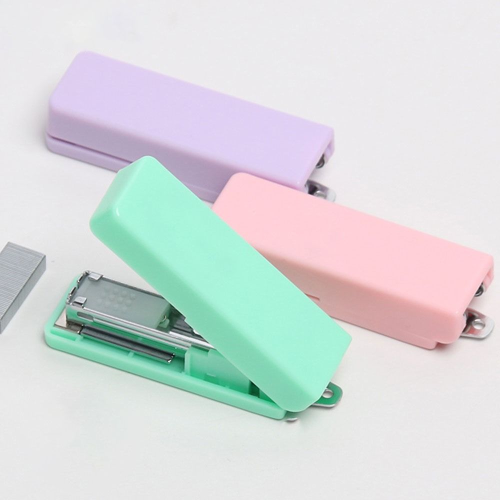 Candy Color Small Stapler Metal Manual Binding Tool Portable Bookbinding Machine  School Office