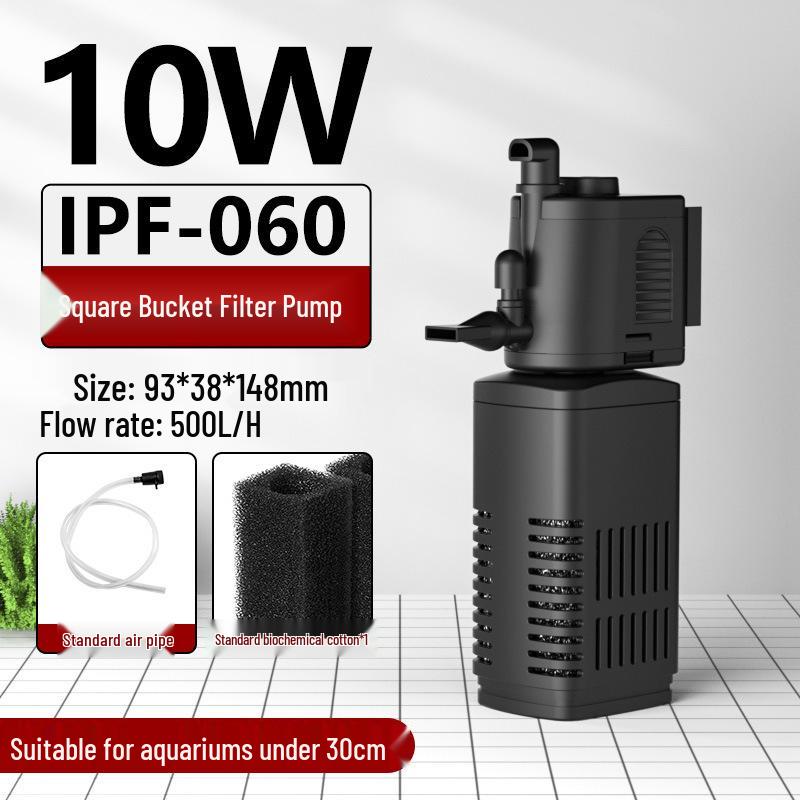 

Three-in-One Submersible Aquarium Pump: Filter, Purifier, Oxygenator, and Silent Water Circulator.