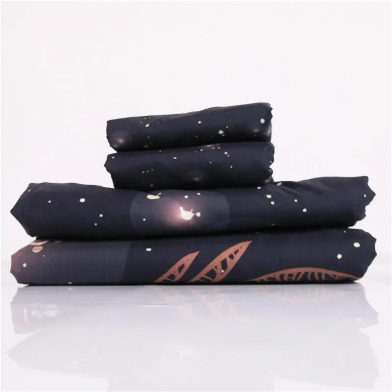 Dropship Beautiful Family Duvet Cover Set Black Bedding Set Dreamcatcher Galaxy Boho Beddings Home Bed Sets 3pcs Feathered Moon