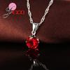 New Fashion 925 Silver Color Shiny Crystals Rhinestones Stones Woman Earring Necklace Jewelry Set 16 Colors