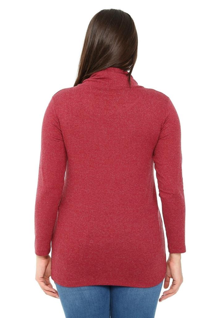 Bluză Mărime Mare pentru Femei Mărime Plus Guler cu Șnur Guler cu Nasturi Detaliată Lână Viscoză Nurcă