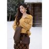 Mixiu Women's Faux Mink Cable Knit Cardigan