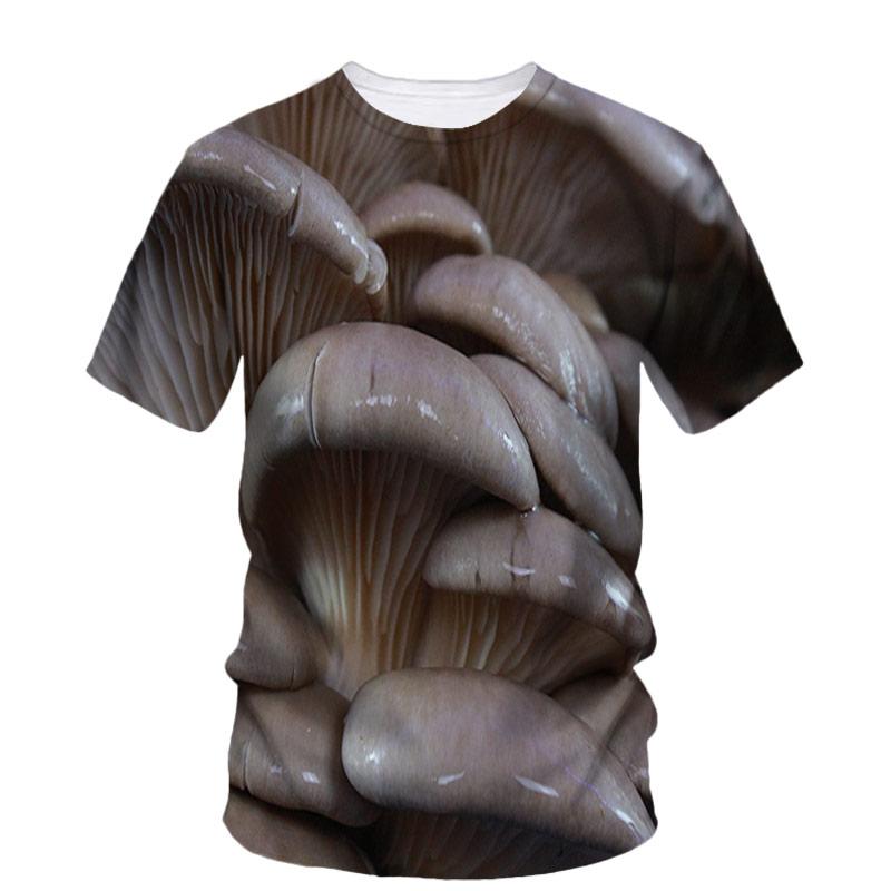 Summer Mushroom 3D Print T-Shirts Streetwear Men Fashion Casual Oversized O-Neck Short Sleeved T Shirt Tees Tops Clothing