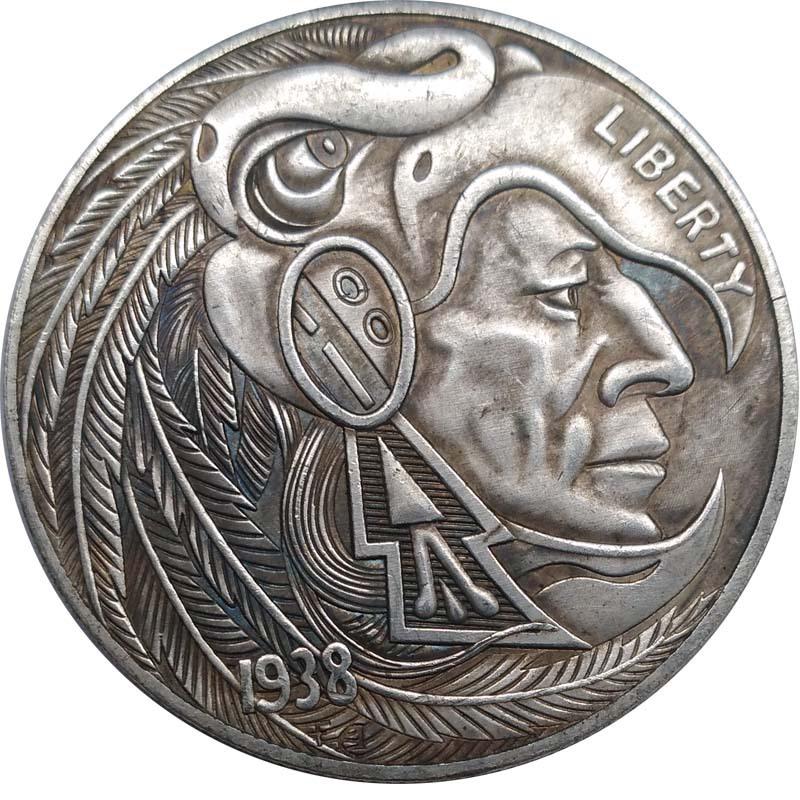 

1 Памятная монета «Странник» внешней торговли диаметром 38 мм One Size серебряный