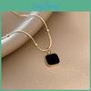Stijlvolle Zwarte Geometrische Hanger Kraag Ketting Voor Vrouwen Trendy Legering Slangengraat Ketting Sieraden