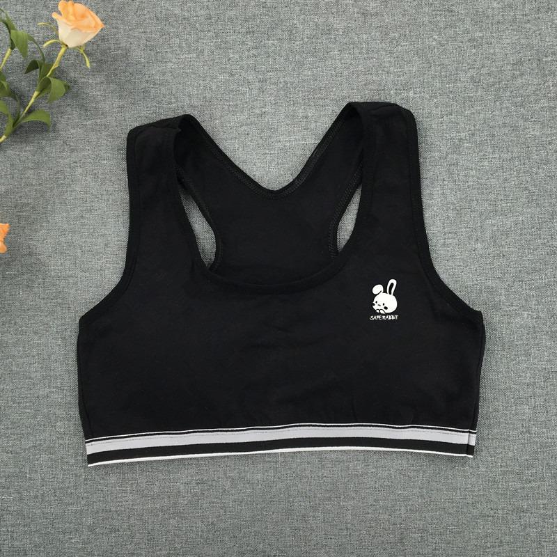 New Girls' Sports Training Bra, Safe Rabbit Pattern, Kids Underwear for Primary & Junior High Students, Teen Tube Top Bra