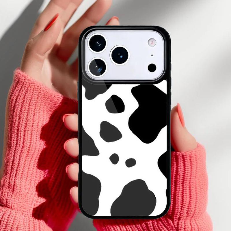 Spotted Cow Skin Print Slim Phone Case for iPhone 17 Air 16e 15 14 13 Pro Max Back Cover for 12 11 Pro Coque