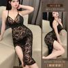  Erotic Underwear Sexy halter Long Dress Hot Lace Seductive See-through nightclub small chest Uniform 8672