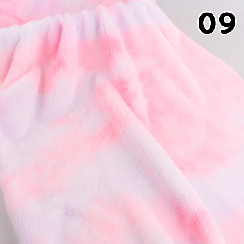 50x160cm Tie Dye Faux Rabbit Plush Fur Fabric Gradient Smooth Soft Rainbow Cloth For Diy Sewing Garments Dolls Clothes Hat Scarf