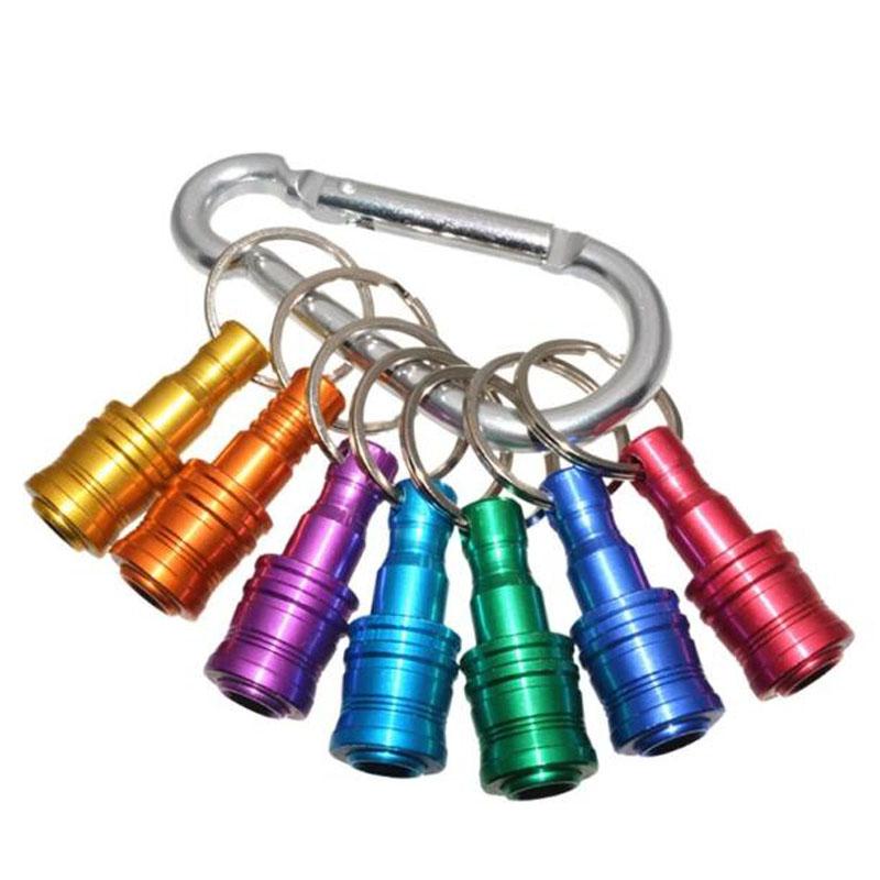

7Pcs Screwdriver Bit Holder Keychain 1/4” Hex Shank Extension Bar Quick Release Drill Bits Socket Screw Adapter Hand Tools B