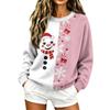 Women's Christmas Print Knit Pullover Sweater Long Sleeve Neck Casual Holiday Top