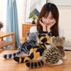 26cm Big Face Cats Doll Lying Cuddly Like Real Cat Plushie Stuffed Peluche Striped Colorful Wild Animal Plush Toy Gift