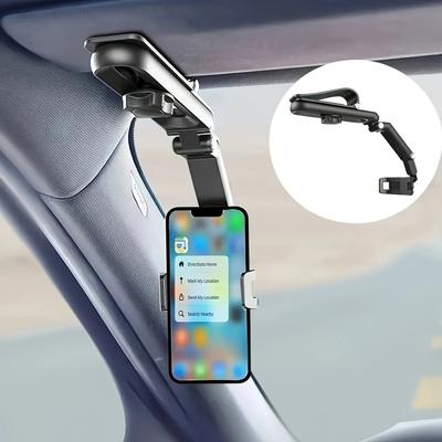 Universal Car Phone Mount, 360° Rotating, Hands-Free Holder for iPhone & 7'' Devices, Secure Grip, Durable ABS.