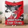 Name Custom River Plate Logo Print Flannel Blanket High Quality Warm Comfortable Cover for All Seasons Perfect for Gifts Home Decor