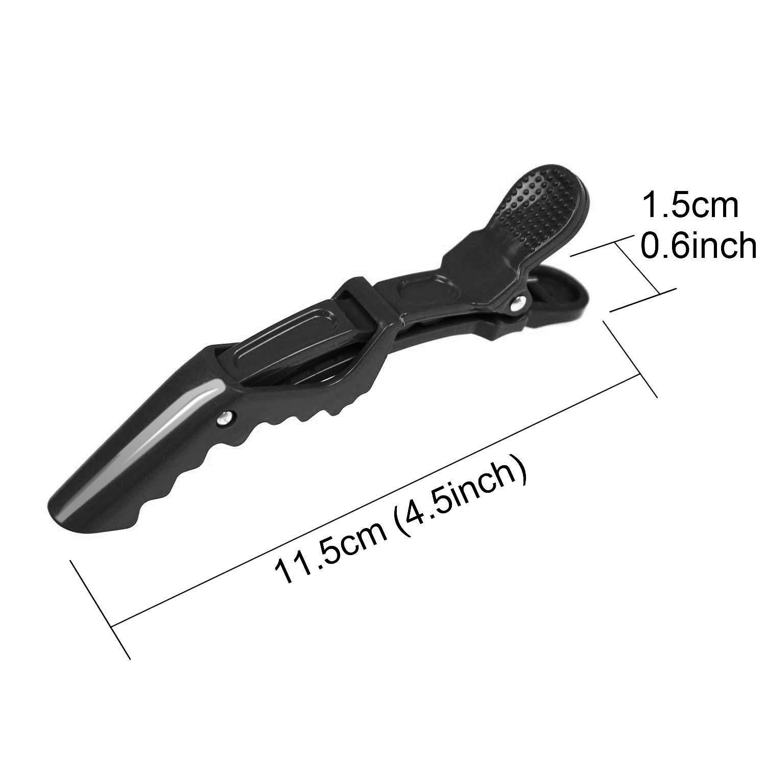 12 Stück Krokodil-Haarspangen – Rutschfest Aus Kunststoff, Ideal Für Salon & Alltag, Länge 11,9 Cm, Schwarz