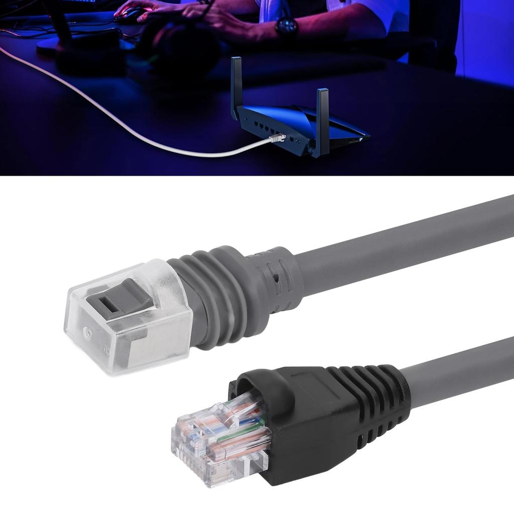 Mini Ethernet Cable, Mini Rectangular Satellite Dish Ethernet Cable Extension Replacement, Waterproof Outdoor Portable & 1200Mbps High Speed, Gray