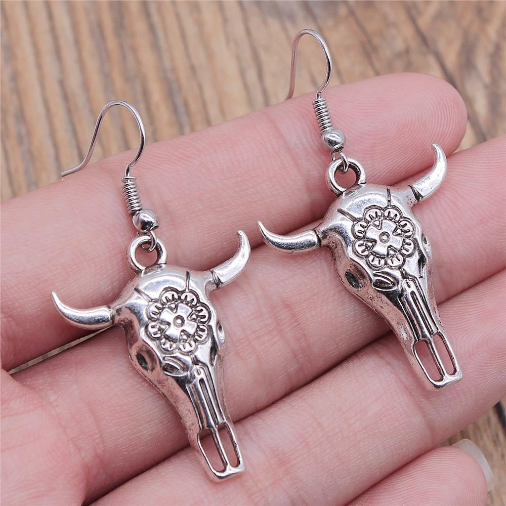 50 Styles Animal Pendant Dangle Earrings Drop Earrings Antique Silver Color Plated Unicorn Horse Elephant Snake Tiger Earrings