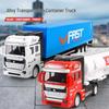 Alloy Big Truck Toy Car: Children's Model Trailer & Container Set