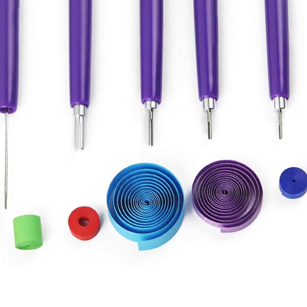 Quilling Needles Slotted Pen Tool Paper Kits Quilling Paper DIY Set for Card Making Beginners Handmade Glue Art