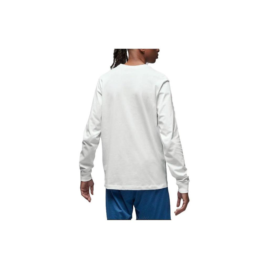 Jordan Solid Color Crew Neck Long Sleeve T-Shirt Men tops White DV8417-100