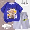 Children's LBB Fashion Casual Short-sleeved Shirt and Shorts Two-piece Set, Summer Loose Sportswear for Boys and Girls