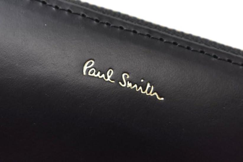 Paul Smith Leather Luxe Shine Men's Cowhide Leather Zip-Around Long Wallet, Black