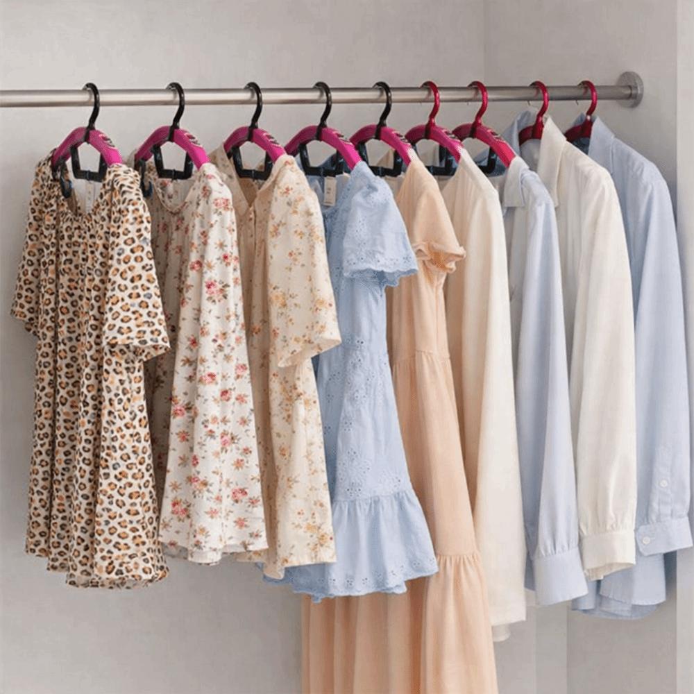4 Pieces Plastic 3-in-1 Clothes Drying Rack Windproof Hanging Shoe Drying Rack Save Space Anti-slip Folding Clothes Hanger