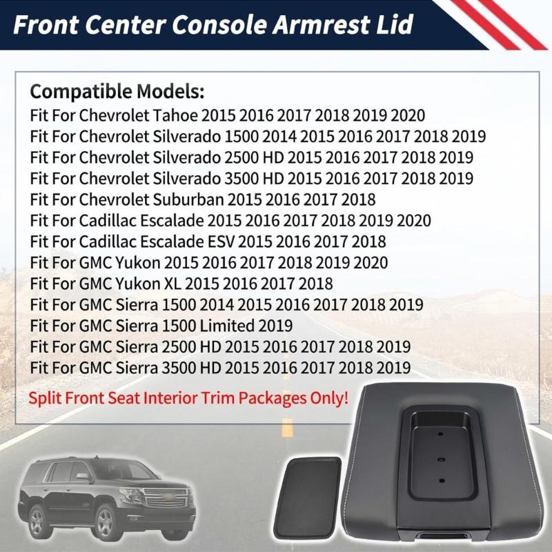 Premium ABS Center Console Lid For 2014 2024 Full Size Trucks Improved Driving Experience