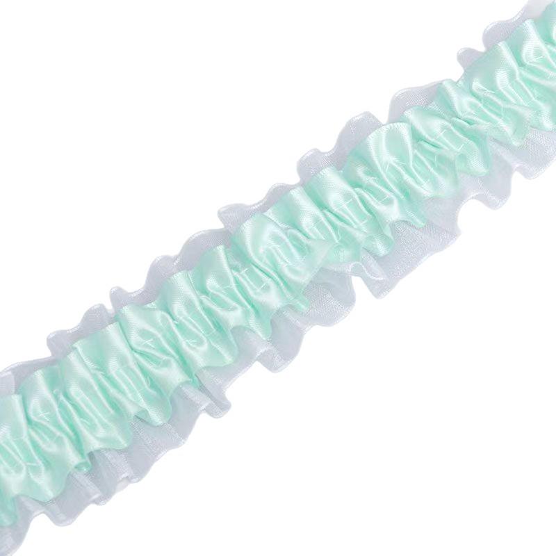 4cm Elastisches Doppel-Lagen Falten-Spitzenband Set für DIY Handgemachte Dekorationen.