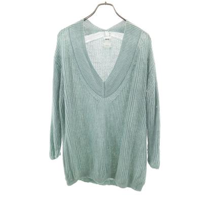 RHC Ron Herman Linen Long Sleeve V Neck Knit S Mint System Women Used