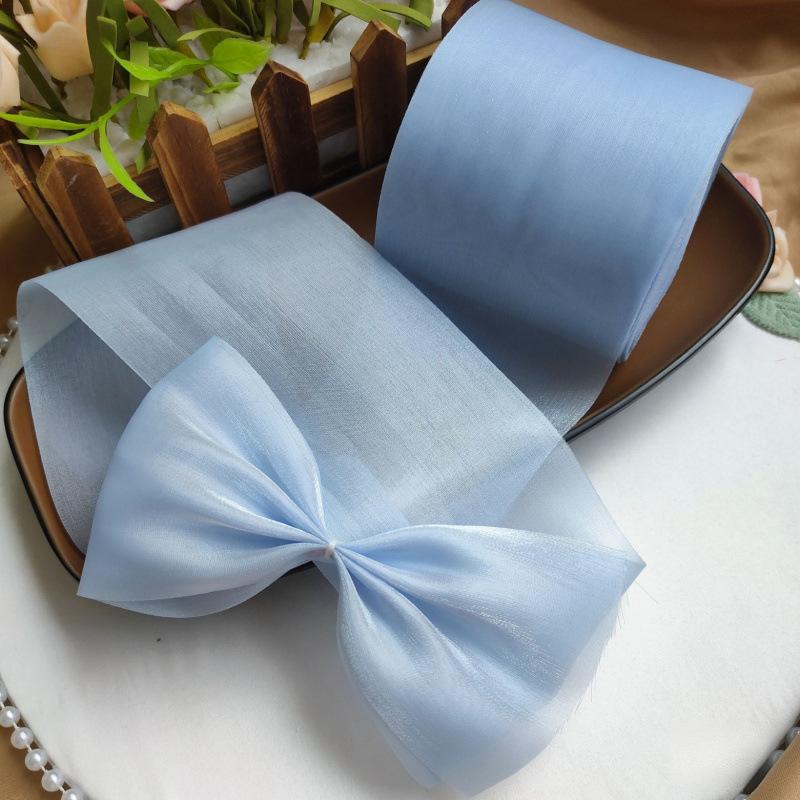 100% Polyester Pearlescent Ribbon Wide Shiny Silk DIY Hair Accessories Glitter Bow Hair Clip Fabric Ribbon 50yards/roll