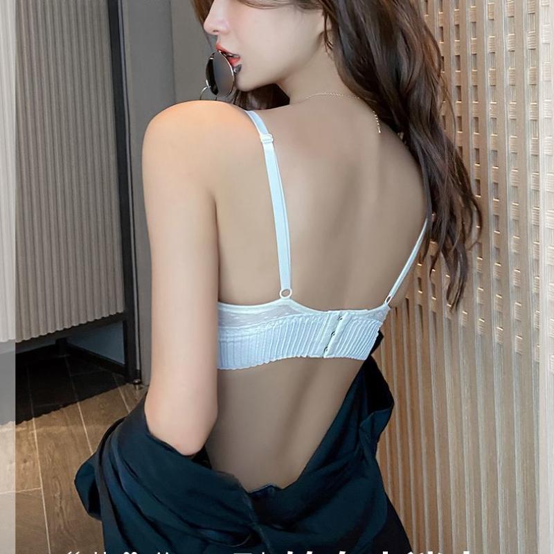 Women Bras Triangle Cup Underwear For Female White Lingerie Sexy Women's Underwear Backless Deep V Bras