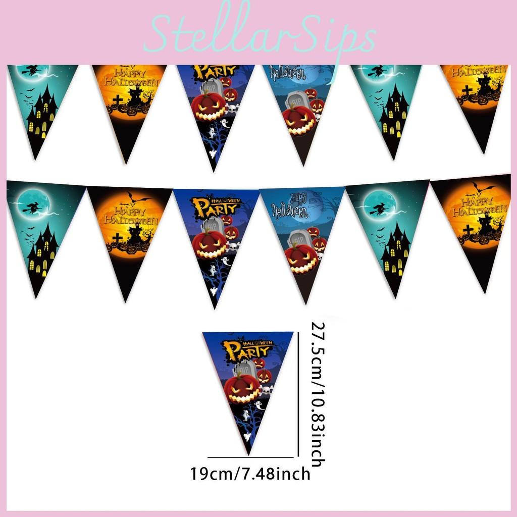 Halloween Christmas Triangle Flag Banner Holiday Party Supplies For Home Decor